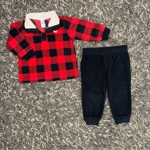 ❤️4 for $20❤️ Carter's Baby Boy Buffalo Check Fleece Pant Set 18 months